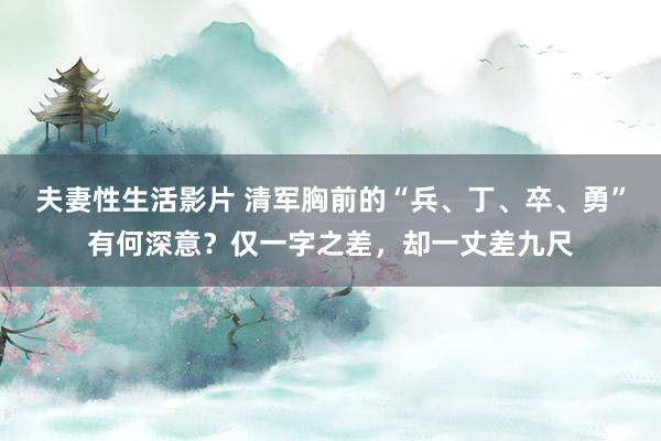 夫妻性生活影片 清军胸前的“兵、丁、卒、勇”有何深意？仅一字之差，却一丈差九尺